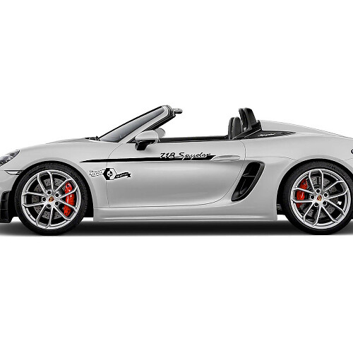 2 Porsche 2022 Porsche 718 Spyder Deuren Omhoog Trim Logo Zijstrepen Kit Decal Sticker
