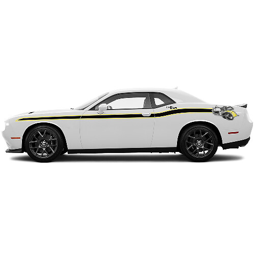 Rumble Bee Style Stripes Zijkant Vinyl Decal Sticker voor Dodge Challenger