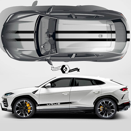 Paar Lamborghini Urus 2021 2022 2023 Zij deuren Hood Daklijnen Geroolde strepen Vinyl Decal Sticker Graphics