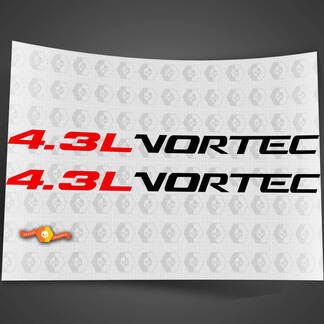 2 sets 4.3L VORTEC Motorkap embleem stijl stickers stickers Chevy Silverado

