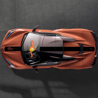 2020 2022 2023 Chevrolet Corvette C8 Stingray nieuwe motorkap dak achterstrepen Corvette logo sticker strepen
