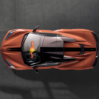 2020 2022 2023 Chevrolet Corvette C8 Stingray Hood Dak Achterstrepen Corvette Logo Sticker Strepen
