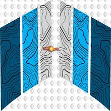 Paar van drie kleuren Old School Toyota TRD Contour Map Stripes Side Vinyl Decals Stickers voor Toyota Tundra - Drie exterieurkleuren met achtergrond
 2