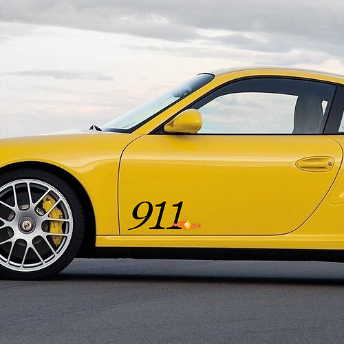 2x Porsche Stickers Porsche 9ff kenmerkende zijdeuren sticker sticker