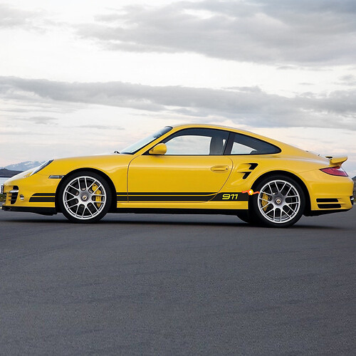 Paar Porsche 9ff Side Decal Rocker Panel Strepen Deuren Kit Sticker Sticker