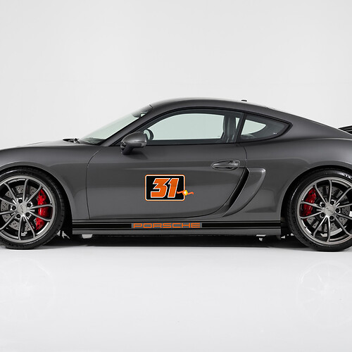 Paar Porsche 911 Zijnummer Decal Rocker Panel Strepen Deuren Kit Sticker Sticker - 3 kleuren
