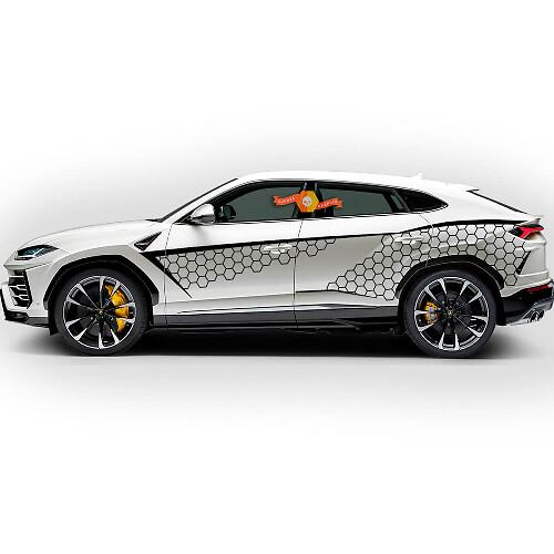 Paar Lamborghini Urus 2021 2022 2023 Zijdeuren Honingraat Spat Vinyl Decal Sticker Graphics
