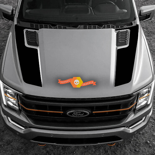 Dubbele Motorkap Strepen Vinyl Stickers voor Musclecar Truck Tremor 2022-2023