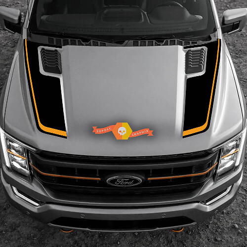 Dubbele motorkapstrepen vinylsticker voor Musclecar F-150 Tremor 2022-2023