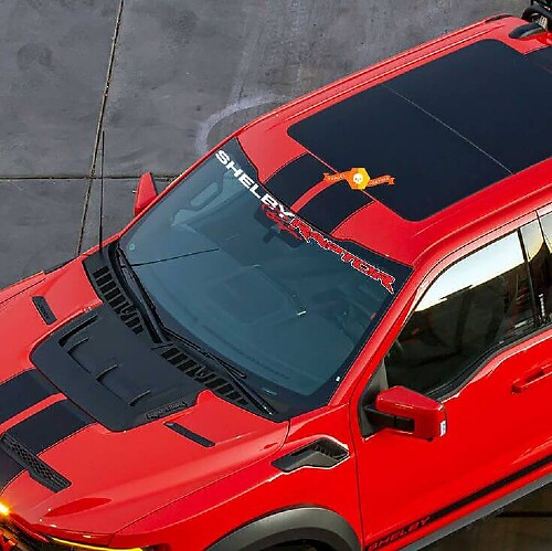 Voorruit Baner Ford F-150 Raptor Shelby Raptor Baja Edition grafische sticker
