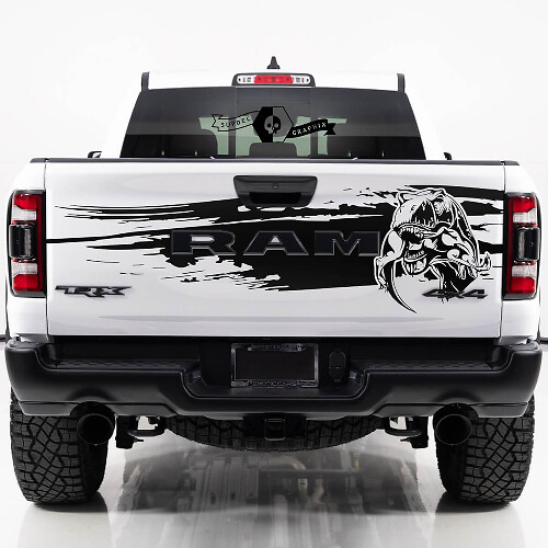 T-Rex Modderspatten Achterklep Vinyl Sticker voor Dodge Ram TRX