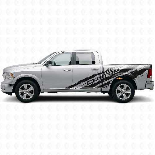 Mud Splash Aangepaste Tekst Zij Vinyl Decal Kit voor Dodge Ram 1500 Rebel
