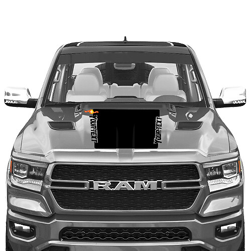 Blackout Stripe Motorkap Vinyl Decal Sticker voor Dodge Ram 1500 TRX 2019+