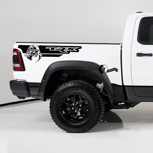 TRX-stijl achterzijstrips vinyl decals voor Dodge Ram 1500