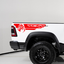 TRX-stijl aangepaste tekst achterste zijstrepen vinyl stickers voor Dodge Ram 1500_2