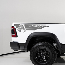 TRX-stijl aangepaste tekst achterste zijstrepen vinyl stickers voor Dodge Ram 1500_3