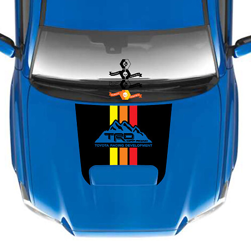 TRD Mountain Retro Stijl Strepen Motorkap Scoop Vinyl Sticker voor Toyota Tacoma 2016-2023