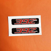 2x rode 392 Challenger/Charger/Durango sleutelhangerinleg embleem koepelvormige sticker sticker
 3