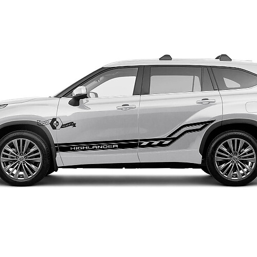 Paar Toyota 2020 Highlander Doors Bed Side Trim Decal Graphic Sticker Side Stripe Kit
