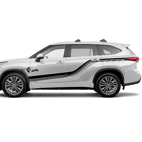 Paar Toyota 2020 Highlander Doors Bed Side Body Lines Decal Graphic Sticker Side Stripe Kit
