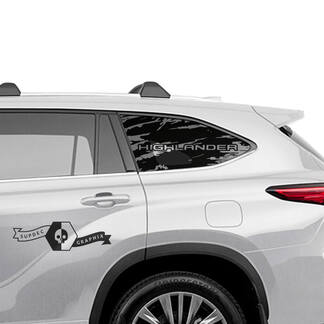 Paar Toyota 2020 Highlander Bed Zijkant Glas Sticker Getinte Vernietigde Sticker Grafische Sticker Zijkant
