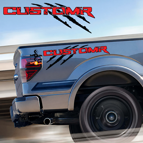 CUSTOMR Rode Omrande Klauw Paar Bedside Vinyl Decal Sticker voor Ford F-150