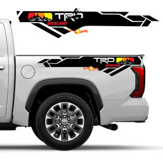 TRD Overland editie Mountain Vintage Colors Nachtkastje Side Vinyl Stickers Sticker geschikt voor Toyota Tundra 2022 2023 2024
