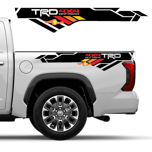 TRD 4x4 Off Road Vintage Stijl Zijwand Vinyl Stickers voor Toyota Tundra 2022-2024