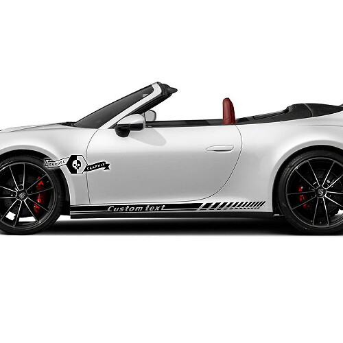 2 Nieuwe Porsche 911 Porsche Carrera Rocker Panel Side Line Slim Strepen Deuren Kit Decal Sticker Aangepaste Tekst
