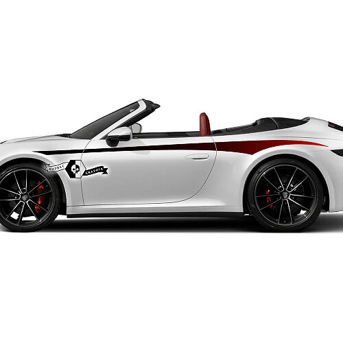 2 nieuwe Porsche 911 Porsche Carrera Gradient Stripes Doors Up Kit Decal Sticker
