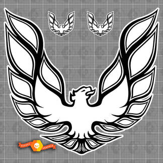 Firebird Trans Am Pontiac Hood Bird Decal Graphic Twee kleuren 45 x 42 schreeuwende kip
