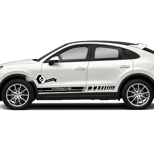 Porsche Cayenne S GTS Turbo Turbo Zijstrepen Deuren Rocker Panel Decals Lijn Stickers 2003 -- 2023 heden
