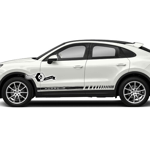 Porsche Cayenne S GTS Turbo Turbo Zijstrepen Deuren Rocker Panel Decals Lijn Trim Stickers 2003 -- 2023 heden
