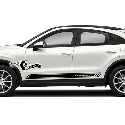 Porsche Cayenne S GTS Turbo Turbo Side Stripes Decals Trim Rocker Panel Stickers 2003 - 2023 heden
