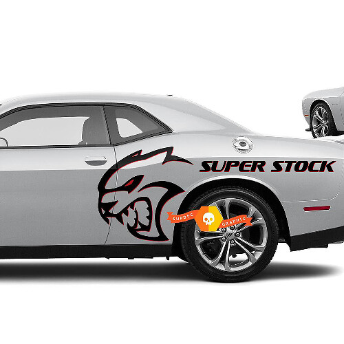 Hellcat Super Stock zijvinylstickers voor Dodge Challenger of Charger