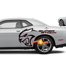 Twee kleuren Hellcat Red Eye Super Stock Side Decals Stickers voor Dodge Challenger Redeye of Charger
 2