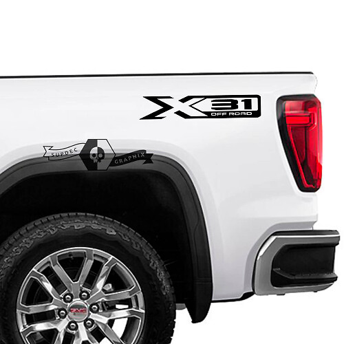 X31 Off Road Buitenkant Decal Set voor GMC Sierra 1500 2023