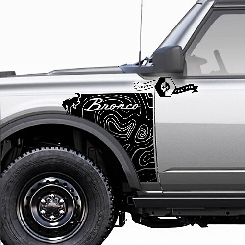 Topografische Stijl Logo Zij Vinyl Decal Kit voor Musclecar paard