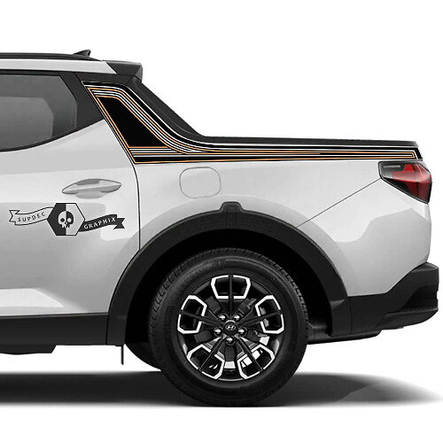 Versierde Zijstrepen Vinyl Decal Kit voor Hyundai Santa Cruz