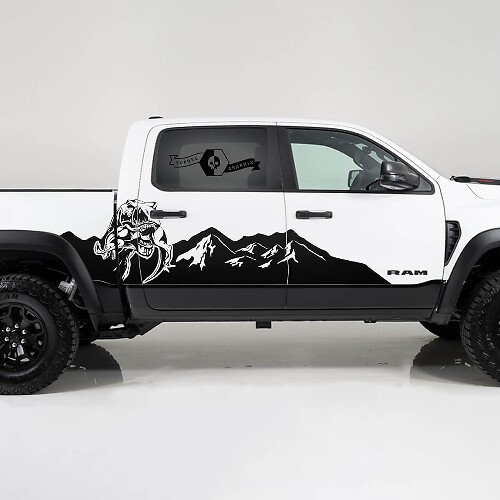 TRX Mountains Range Zijkant Vinyl Decal Kit voor Dodge Ram Rebel TRX 1500 2021+
