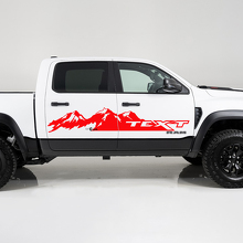Bergketen & Aangepaste Tekst Zij Vinyl Decal Sticker voor Dodge Ram 1500_3