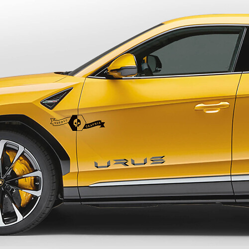 Paar Lamborghini Urus 2021 2022 2023 Zijdeuren Logo Modern Vinyl Decal Sticker Graphics 2 Kleuren
