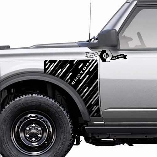 Everglades Style Diagonal CUSTOM Panel Pair — Vinylsticker (voorspatbord) voor Ford Bronco