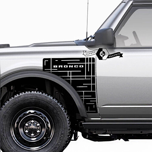 Lines Everglades Stijl Zijpaneel Vinyl Decal Grafische Sticker Set voor Ford Bronco