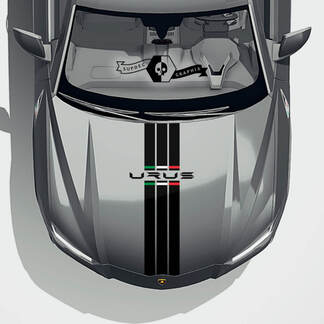 Lamborghini Urus 2021 2022 2023 + Hood Italiaanse vlag Vinyl Decal Sticker Graphics
