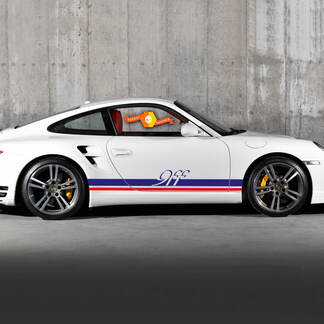 Paar Porsche 9ff Side Decal Rocker Panel Stripes Deuren Kit Decal Sticker 2 Kleuren
