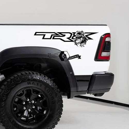 TRX Eating Raptor Bedside Vinyl Sticker voor Dodge Ram 1500
