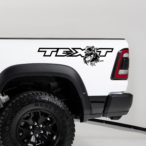 TRX Eating Raptor Bedside Vinyl Sticker voor Dodge Ram 1500