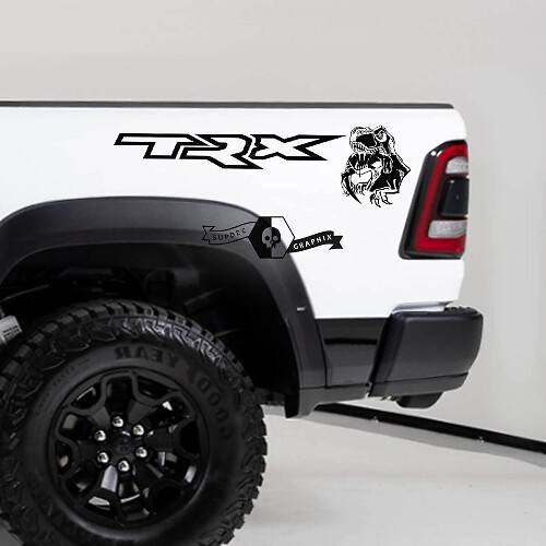 TRX Eating Power Bed Side Vinyl Stickers voor Dodge Ram TRX