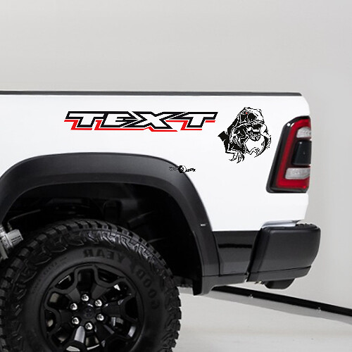 T-Rex Eetende Raptor Bedside Vinyl Decal Sticker voor Dodge Ram 1500